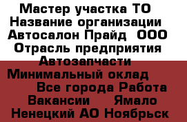 Мастер участка ТО › Название организации ­ Автосалон Прайд, ООО › Отрасль предприятия ­ Автозапчасти › Минимальный оклад ­ 20 000 - Все города Работа » Вакансии   . Ямало-Ненецкий АО,Ноябрьск г.